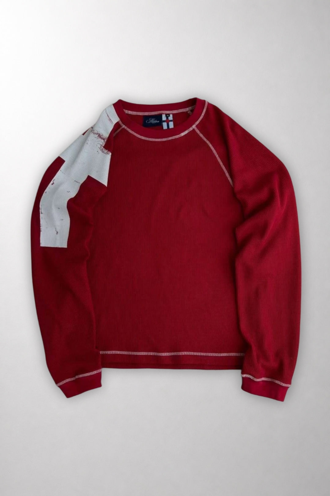 Waffle knit sweatshirt