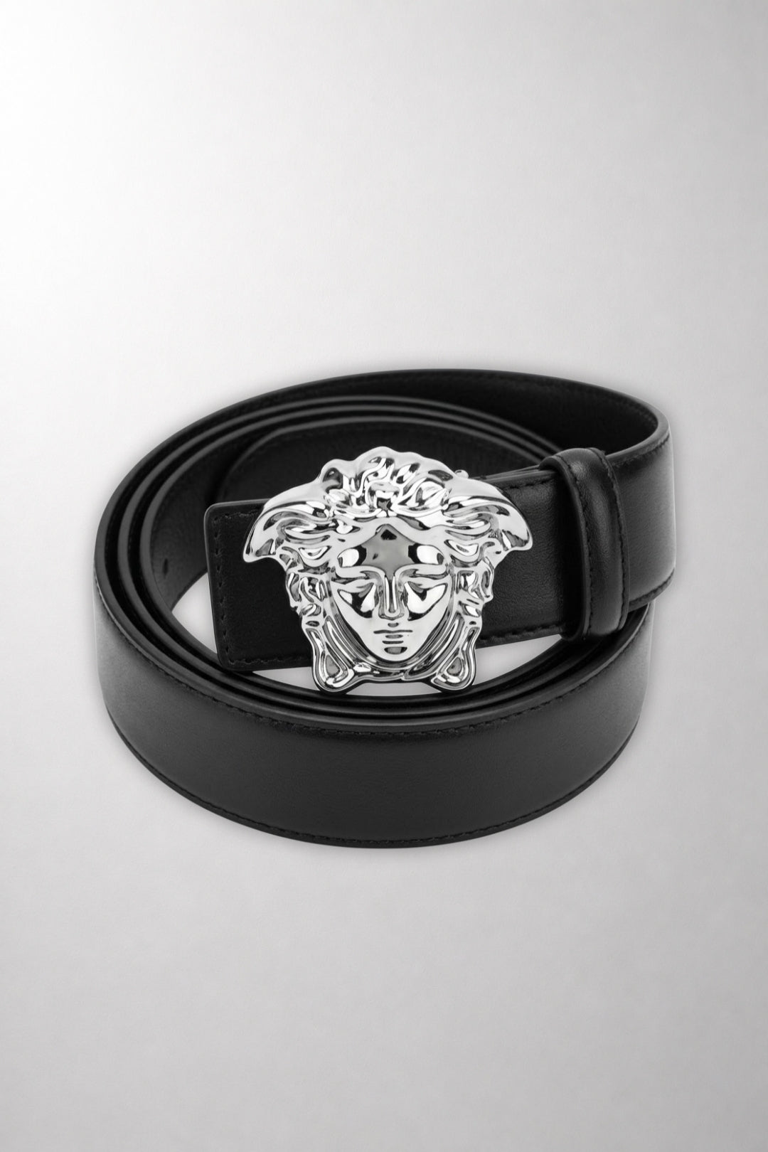 Versace Medusa Plaque Leather Belt