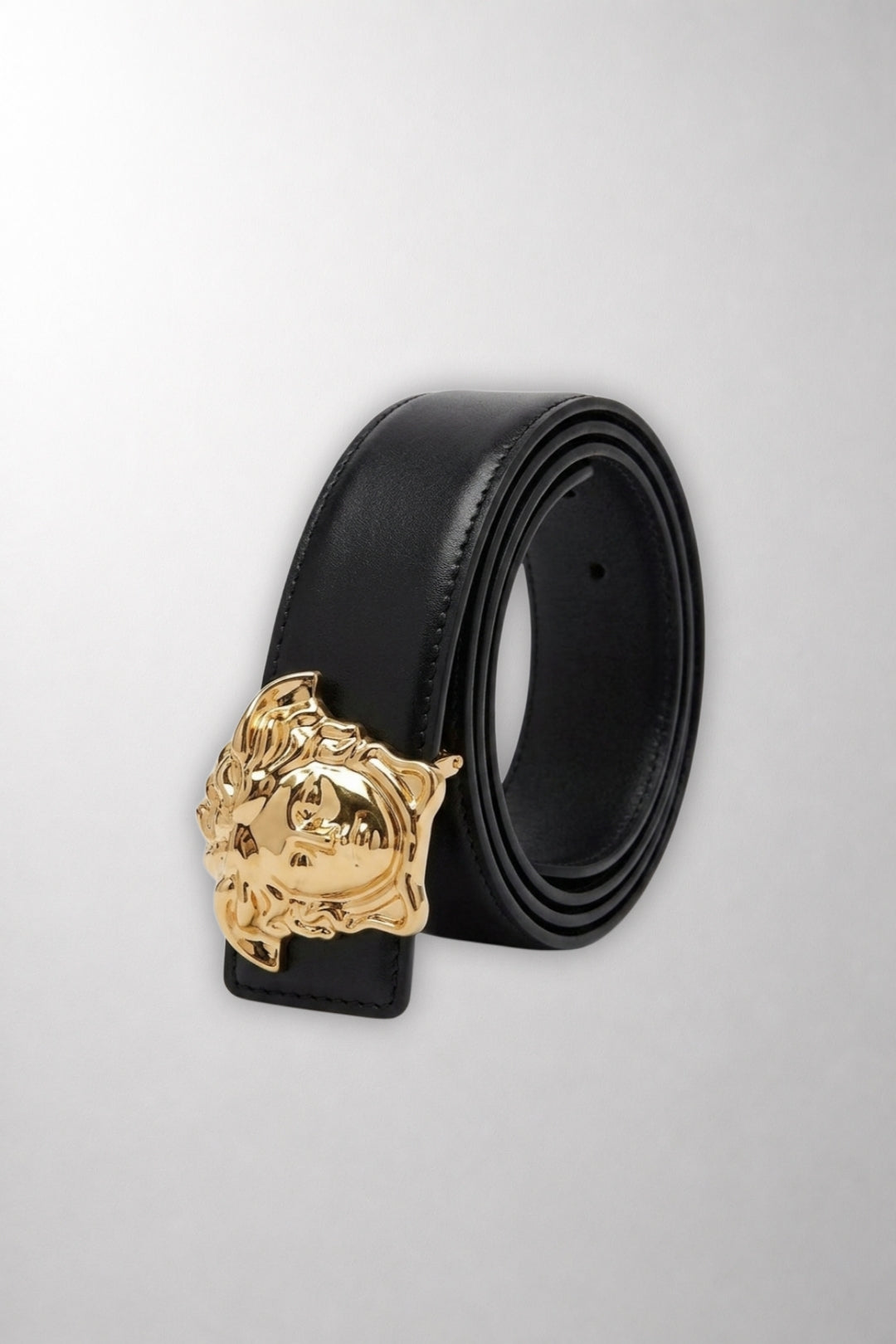 Versace Medusa Plaque Leather Belt
