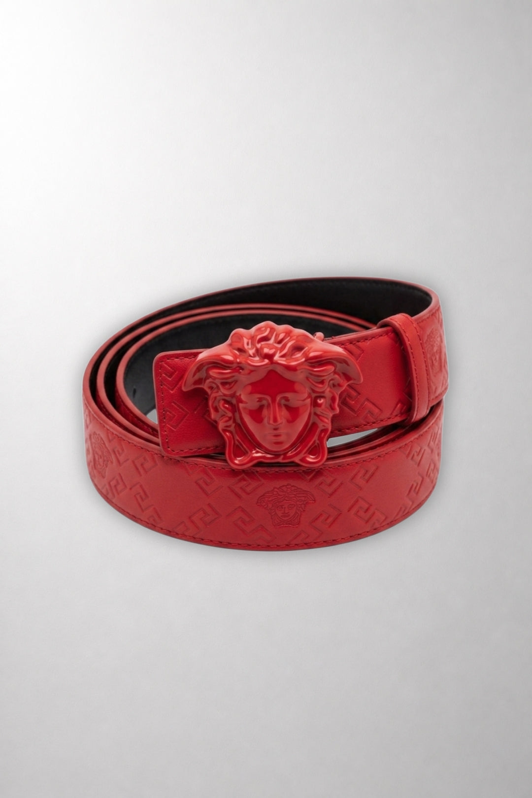 Versace Medusa Plaque Leather Belt