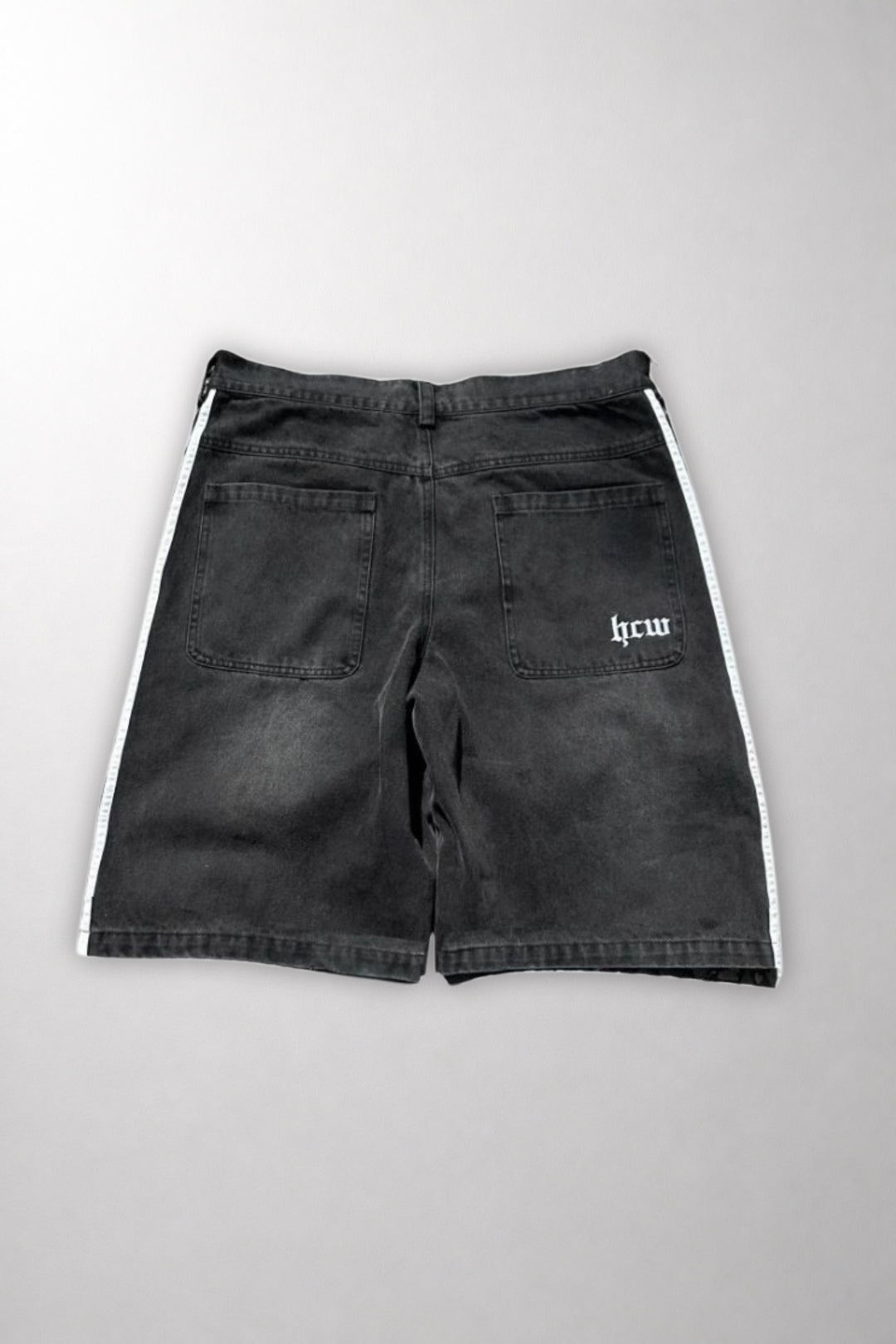 HCW Side-Stripe Denim Shorts