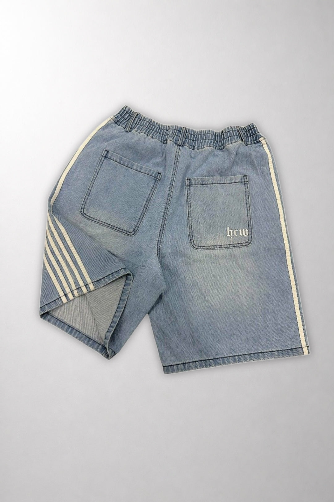 HCW Side-Stripe Denim Shorts
